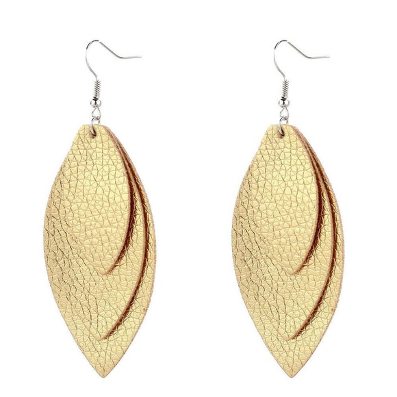 revitalized Jewelry - Triple Stacked Leather Earrings